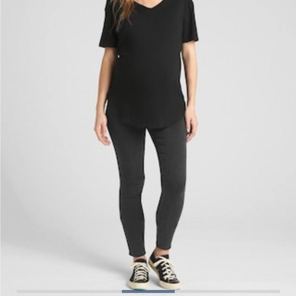 Gap Maternity Soft Wear Inset Panel True Skinny Jeans, Black Wash, Size 6 (28)